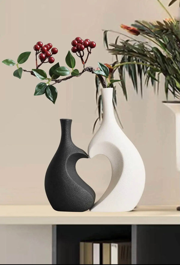 Heart shaped couple vase